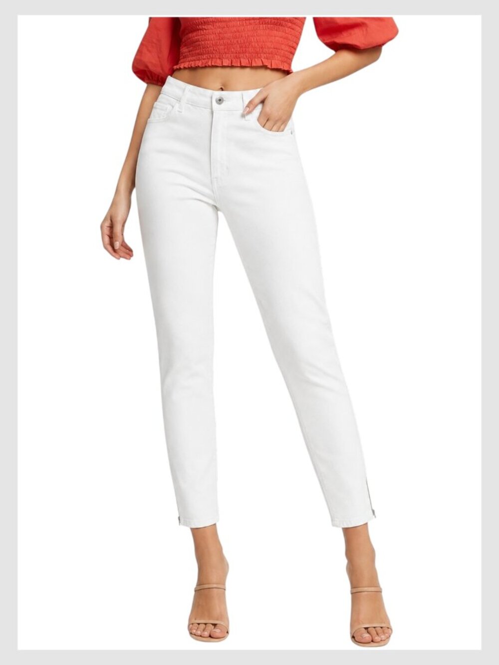 Theory White Straight Crop Jeans XS 0